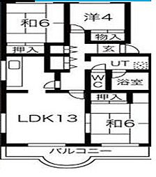 エメラルドマンション南津守A棟 3LDKの間取図画像