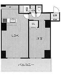 チサンマンション新大阪 1LDKの間取図画像