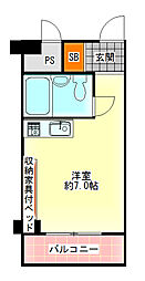 ライオンズマンション新大阪第5 ワンルームの間取図画像