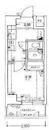 エスリード新大阪 1Kの間取図画像