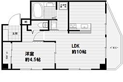 パークプラザ都島 1LDKの間取図画像