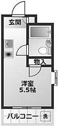 メゾン・ド・セジュール ワンルームの間取図画像
