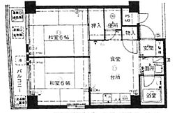 藤和阿波座コープ 2DKの間取図画像