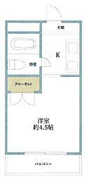 メゾン・ド・シュルヴィー ワンルームの間取図画像
