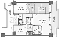 マイシティおおさか3番館 3LDKの間取図画像