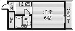 ダイドーメゾン上新庄 1Kの間取図画像
