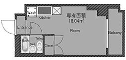 メゾン第5新大阪 ワンルームの間取図画像