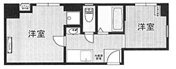 シャトー西九条 2DKの間取図画像