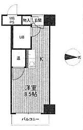 オリエント新大阪アーバンライフ ワンルームの間取図画像