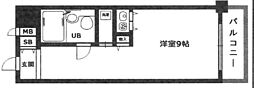 朝日プラザ梅田2 ワンルームの間取図画像