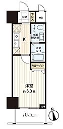 エスリード北浜 1Kの間取図画像
