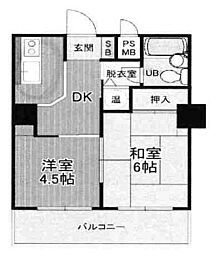 コボリマンション新大阪 ワンルームの間取図画像