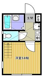 グリーンクレスト 1Kの間取図画像