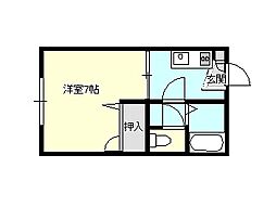 シティインやつはし 1Kの間取図画像