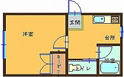 メゾン・ド・ローズA 1Kの間取図画像