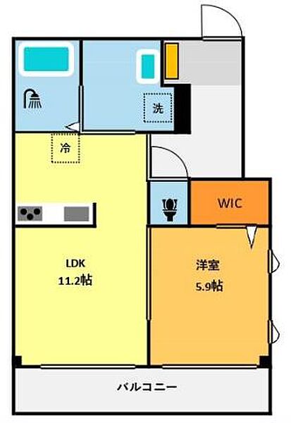 グランディール優美 202｜東京都武蔵野市境南町5丁目(賃貸マンション1LDK・2階・41.60㎡)の写真 その4