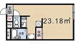 レオパレスTMS 2階1Kの間取り