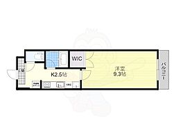 JR東海道・山陽本線 南草津駅 徒歩15分の賃貸マンション 3階1Kの間取り