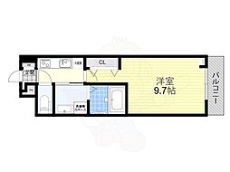 サニーサイド・レオ 1階1Kの間取り