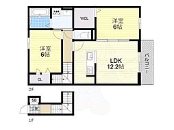 Le Lien 2階2LDKの間取り