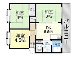 ハイツ堤下 3DKの間取図画像