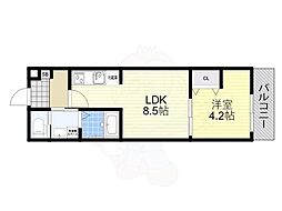 ALEGRIA大津 1階1LDKの間取り