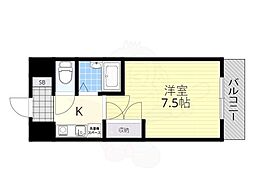 アイランド小野山 1階1Kの間取り