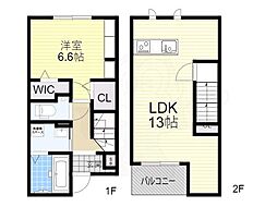 メディカル松下南DX 1階1LDKの間取り