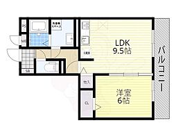 サンセッテ21 1階1LDKの間取り