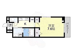 サニーサイド・レオ 2階1Kの間取り