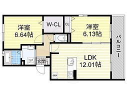 Euphoria2 1階2LDKの間取り