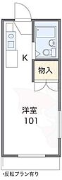 レオパレスダカーポ 2階1Kの間取り