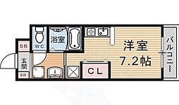 ラポール藤 4階ワンルームの間取り