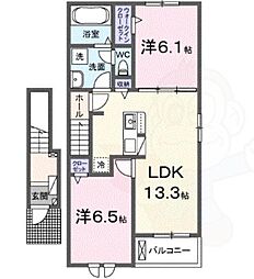 ベラーノ 2 2階2LDKの間取り