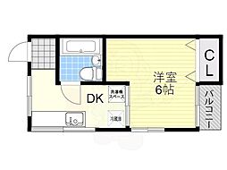瀬田ハウス A棟 1階1DKの間取り