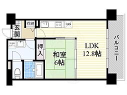 琵琶湖アーバンリゾート1番館 5階1LDKの間取り
