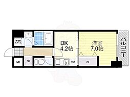 エンゼルプラザ大津長等 4階1DKの間取り