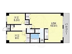 ＣＵＲＥＺＺＡ瀬田西 4階2LDKの間取り