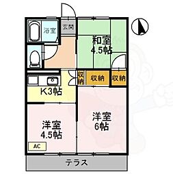 葉山ハイツＡ棟 1階3Kの間取り