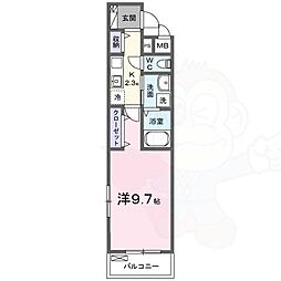 グレイス・M 3階1Kの間取り