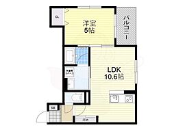 ウォグノォつきのわ 2階1LDKの間取り