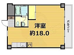 第16洛西ハイツ瀬田 2階ワンルームの間取り