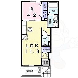 リクソーレ5 B 1階1LDKの間取り