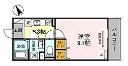 ベラヴィスタ　南草津 2階1Kの間取り