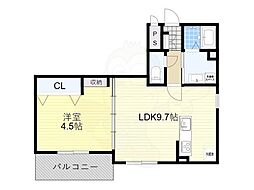 マキ・リヴェール栄 1階1LDKの間取り