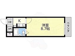 サンクリエート草津 1Kの間取図画像