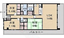 シティオ大津石山 3LDKの間取図画像