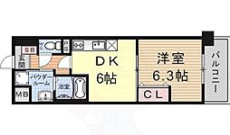 リュミエール 1DKの間取図画像
