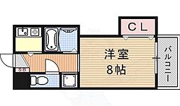 メゾン東大津 1Kの間取図画像