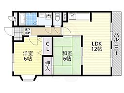 RiverAnneRena 2LDKの間取図画像